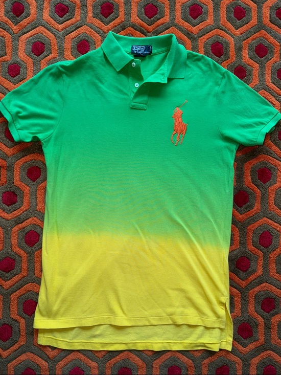 Polo Ralph Lauren Other - MAKE OFFER! Polo by Ralph Lauren Green to Yellow Ombre Polo Orange Pony MED